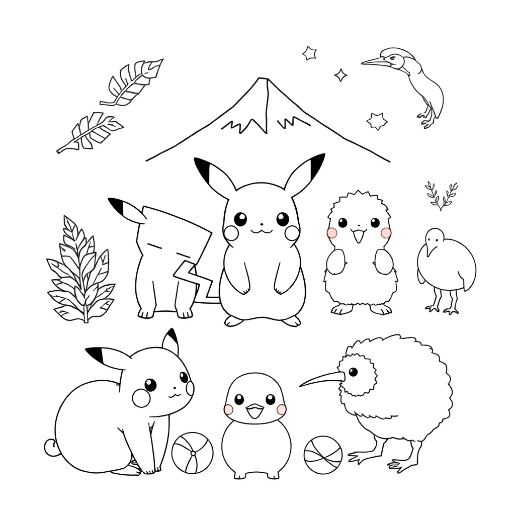 Pikachu with numbers
