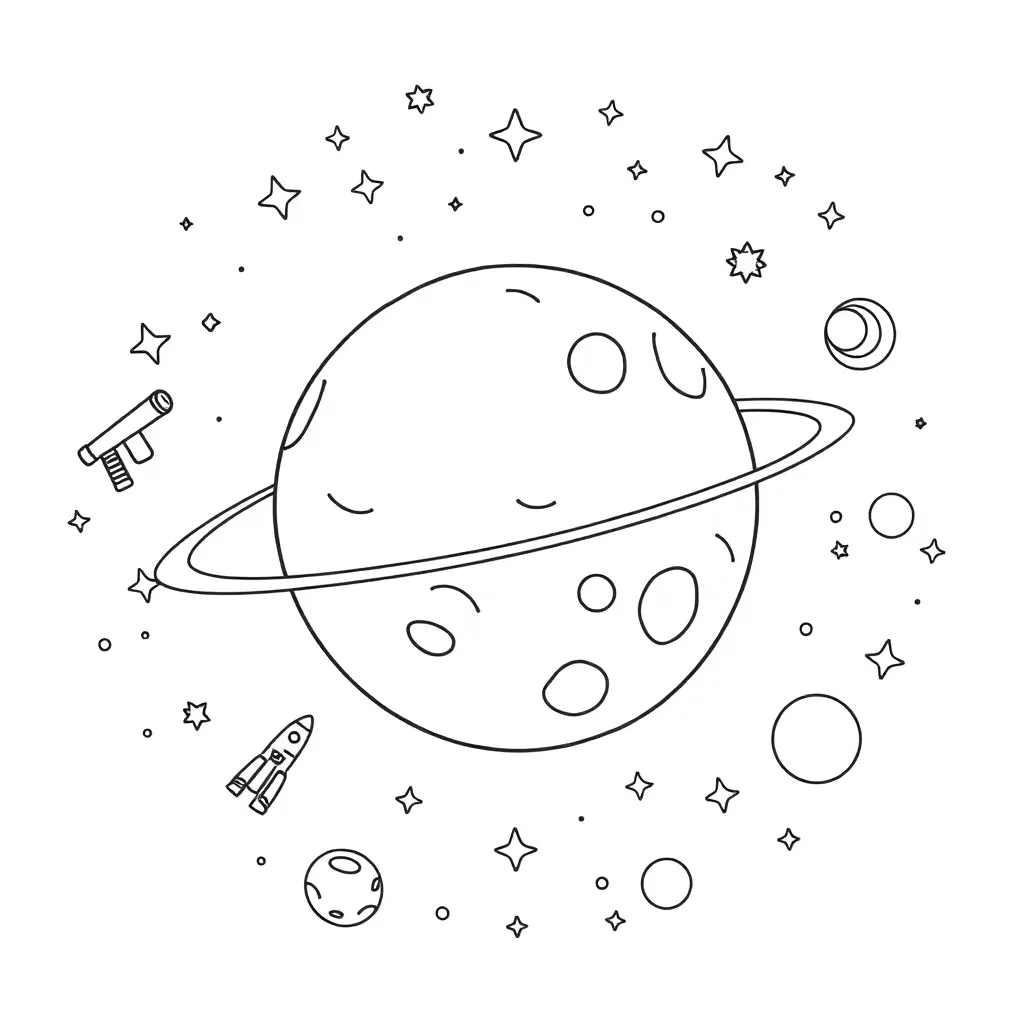Planet and solar system illustration