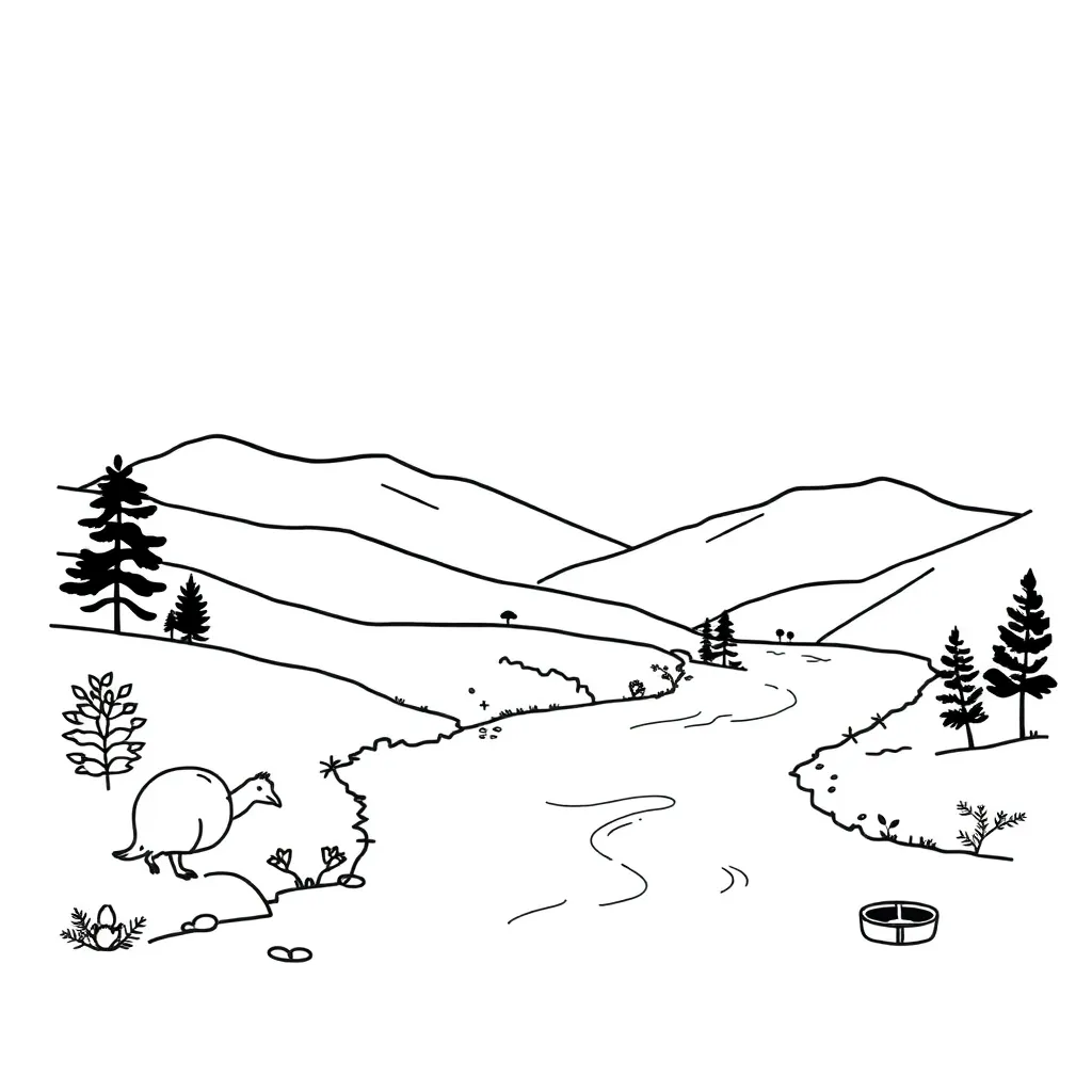 Character writing illustration