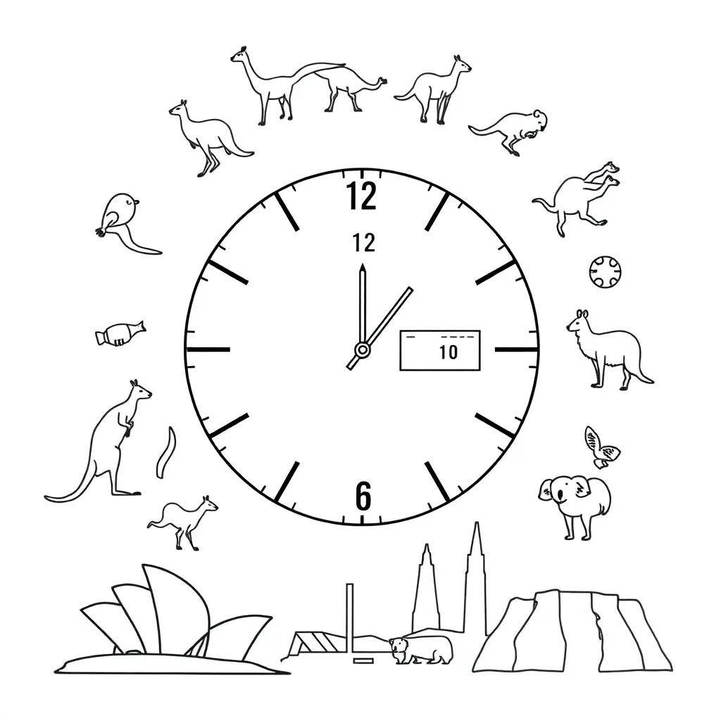 Clock showing different times