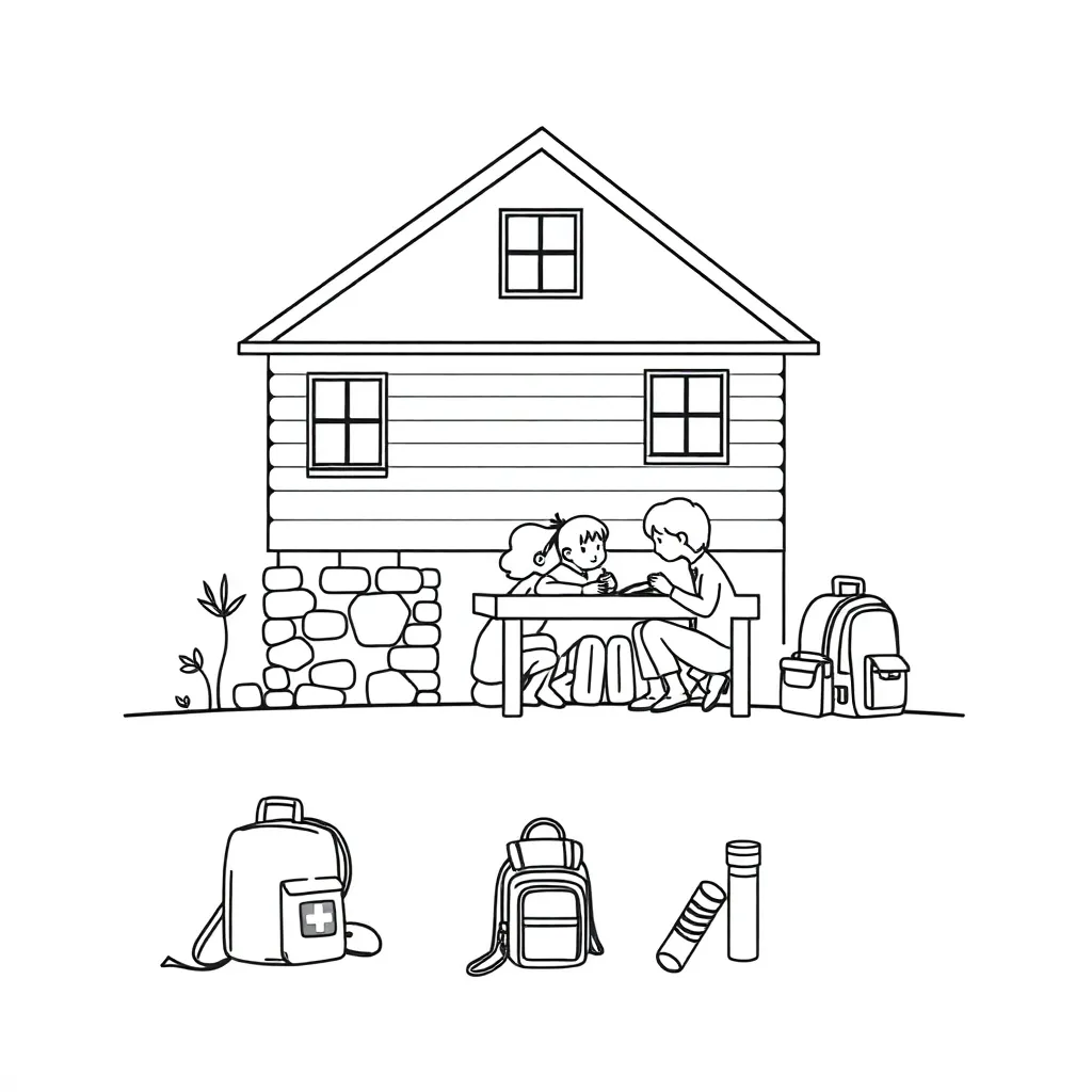 Earthquake safety illustration