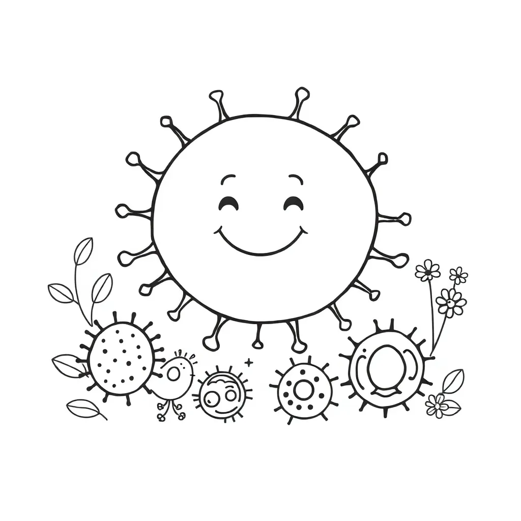 Single cell and multicellular organisms illustration
