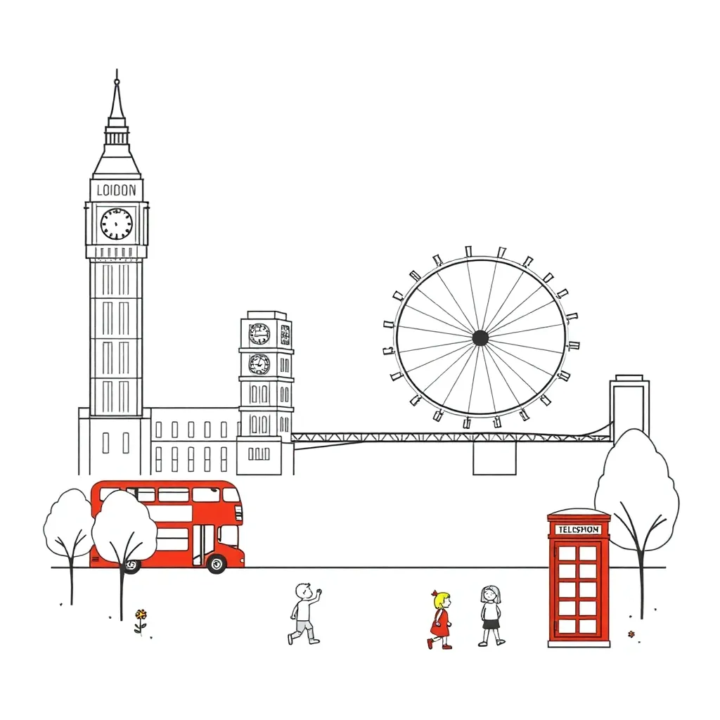 London landmarks illustration