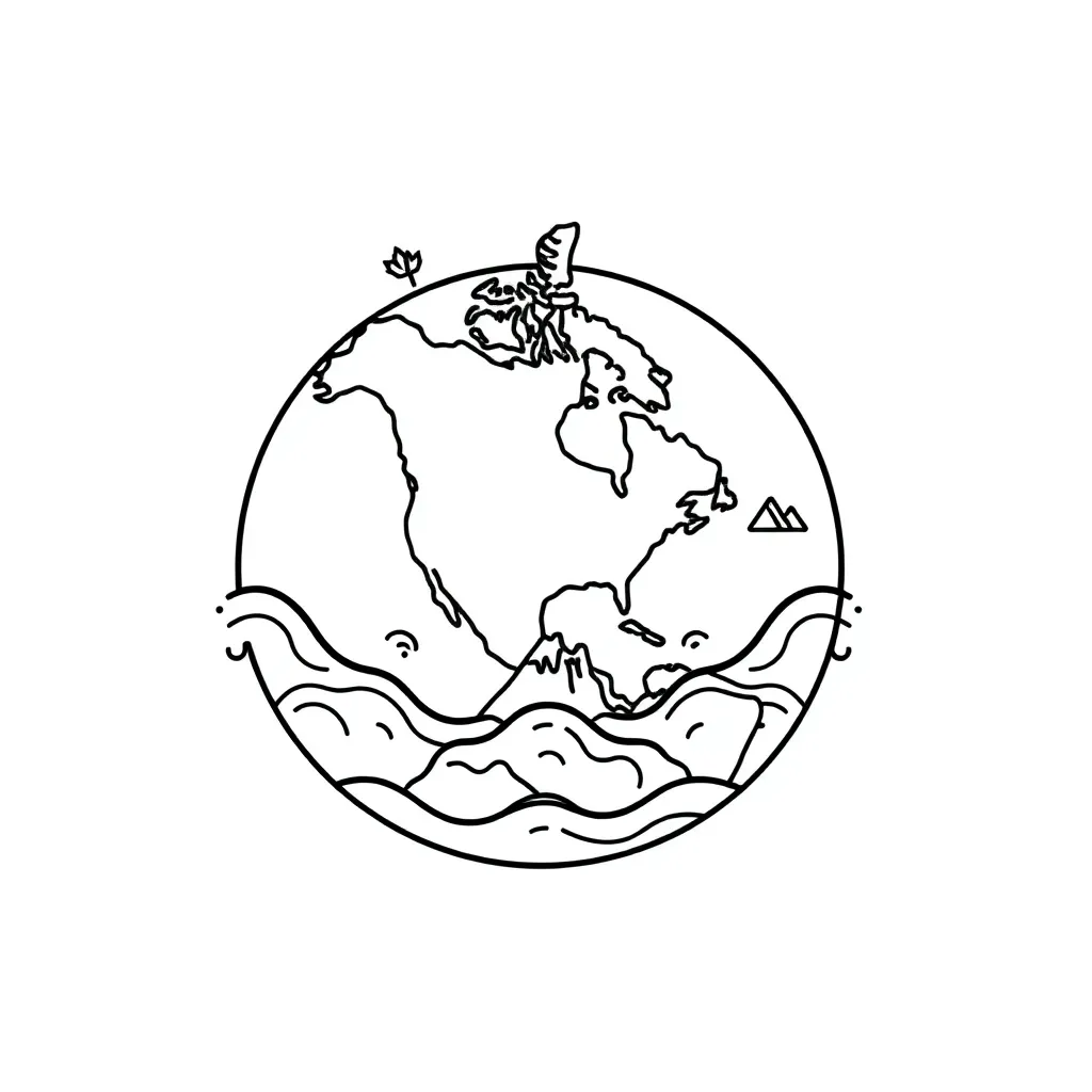 World map showing continents and oceans