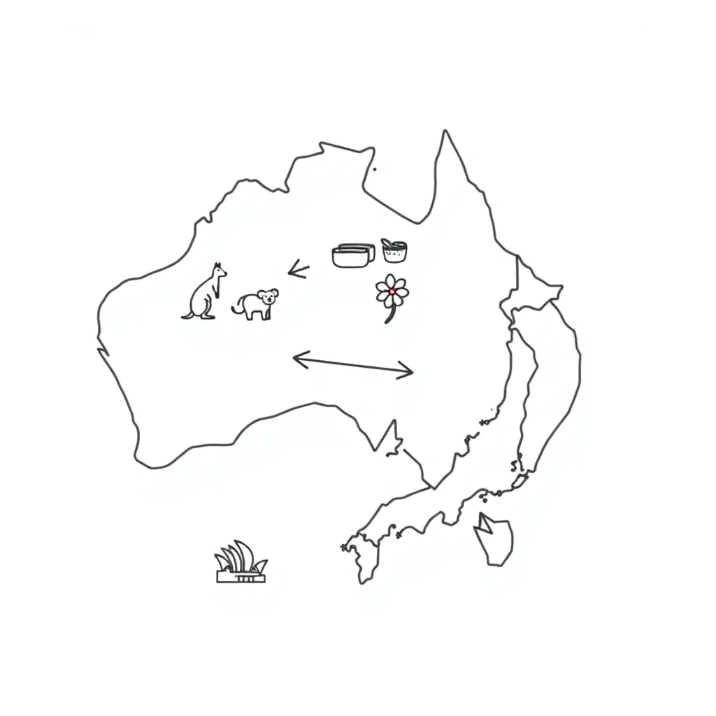 Map of Japan with Mount Fuji