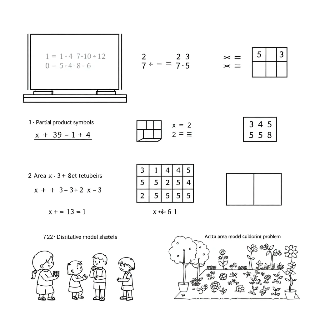 Multiplication strategies illustration