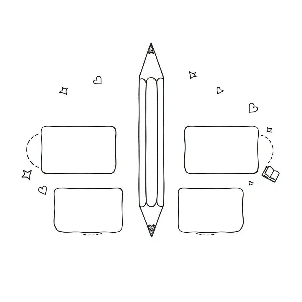 Writing organizer illustration