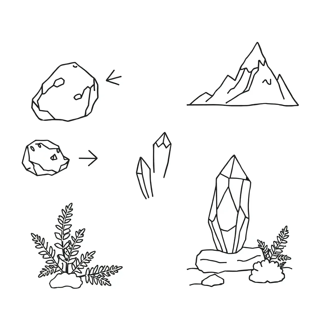 Crystal formation experiment illustration