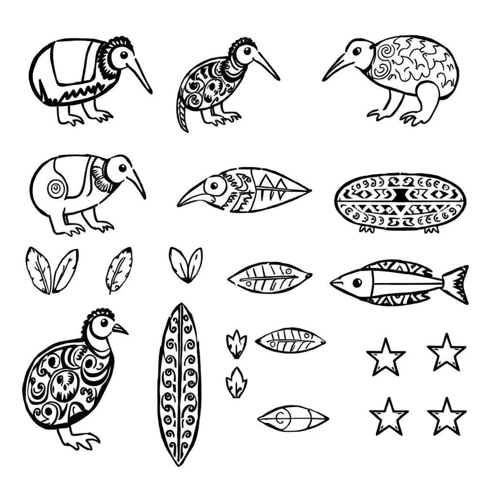 Māori multiplication worksheet illustration