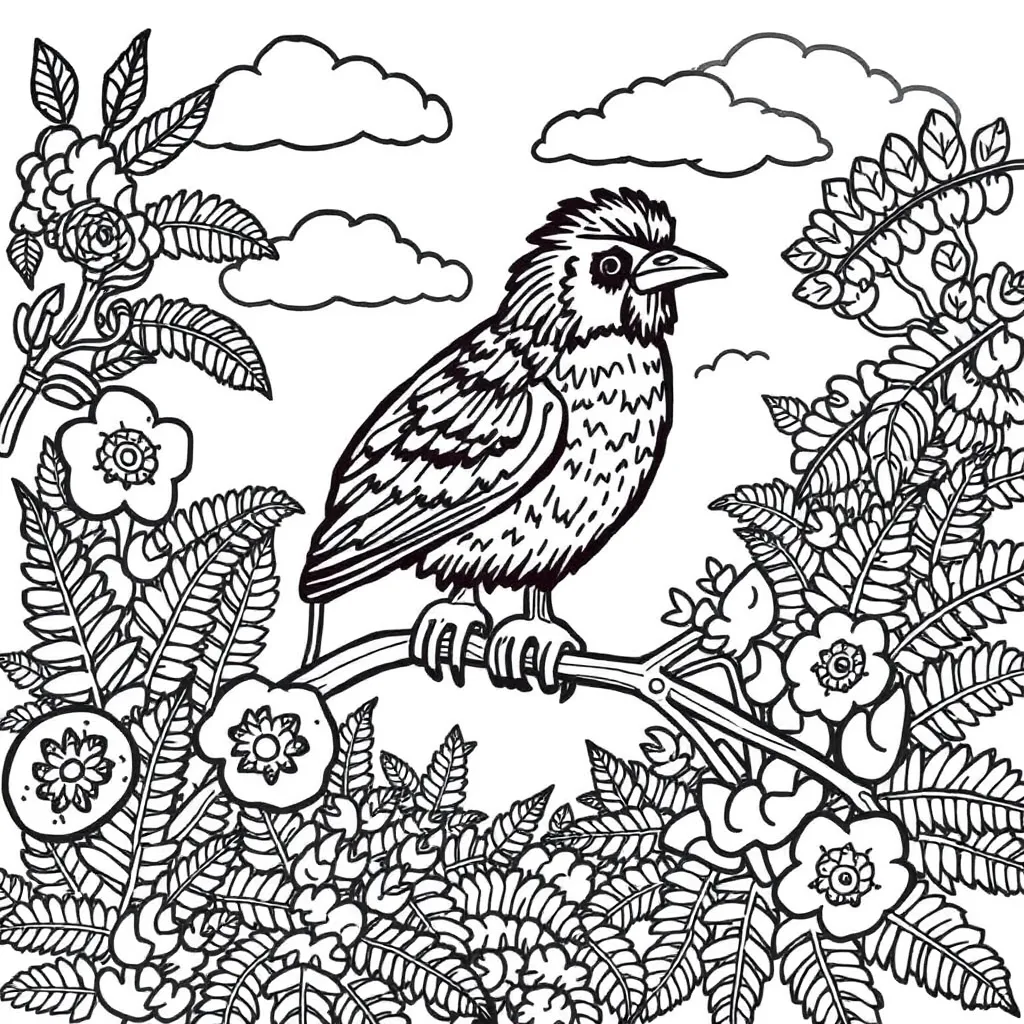 Beautiful kēreru bird illustration