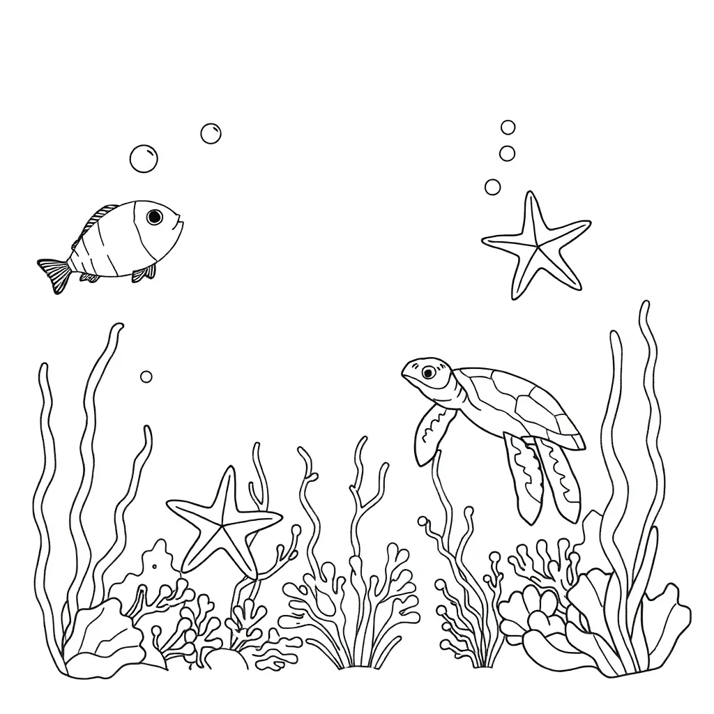 Ocean creatures illustration