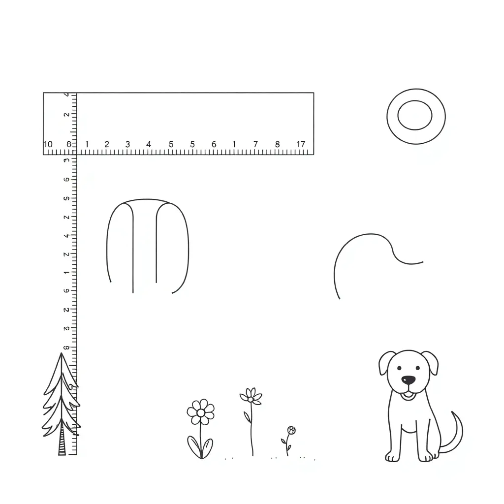 Children measuring objects with blocks, paper clips and hands