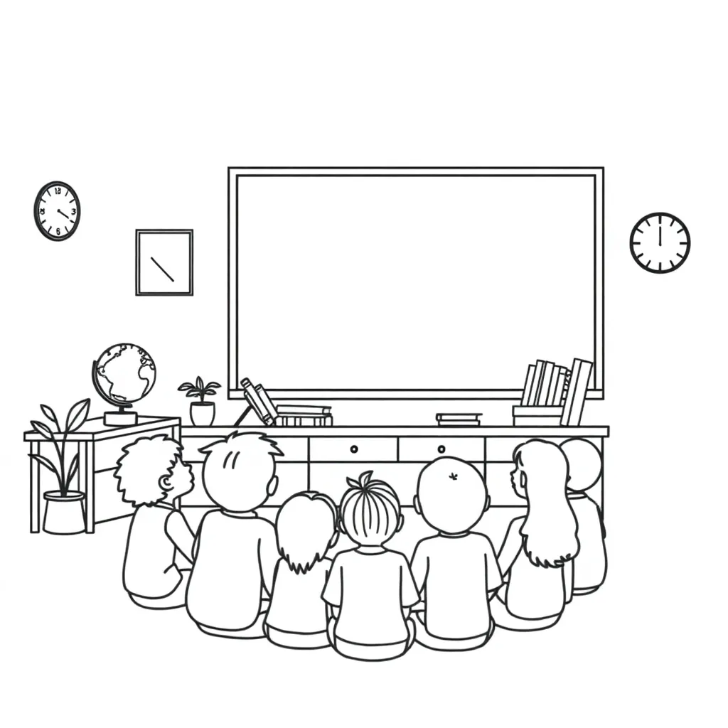 Children following classroom rules
