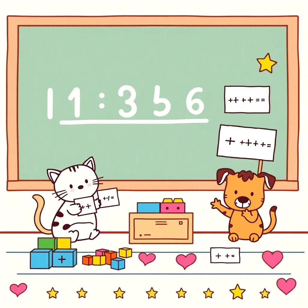 Math addition illustration