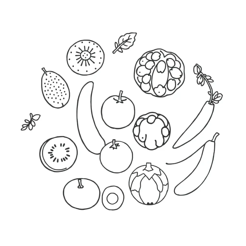 Healthy food groups illustration