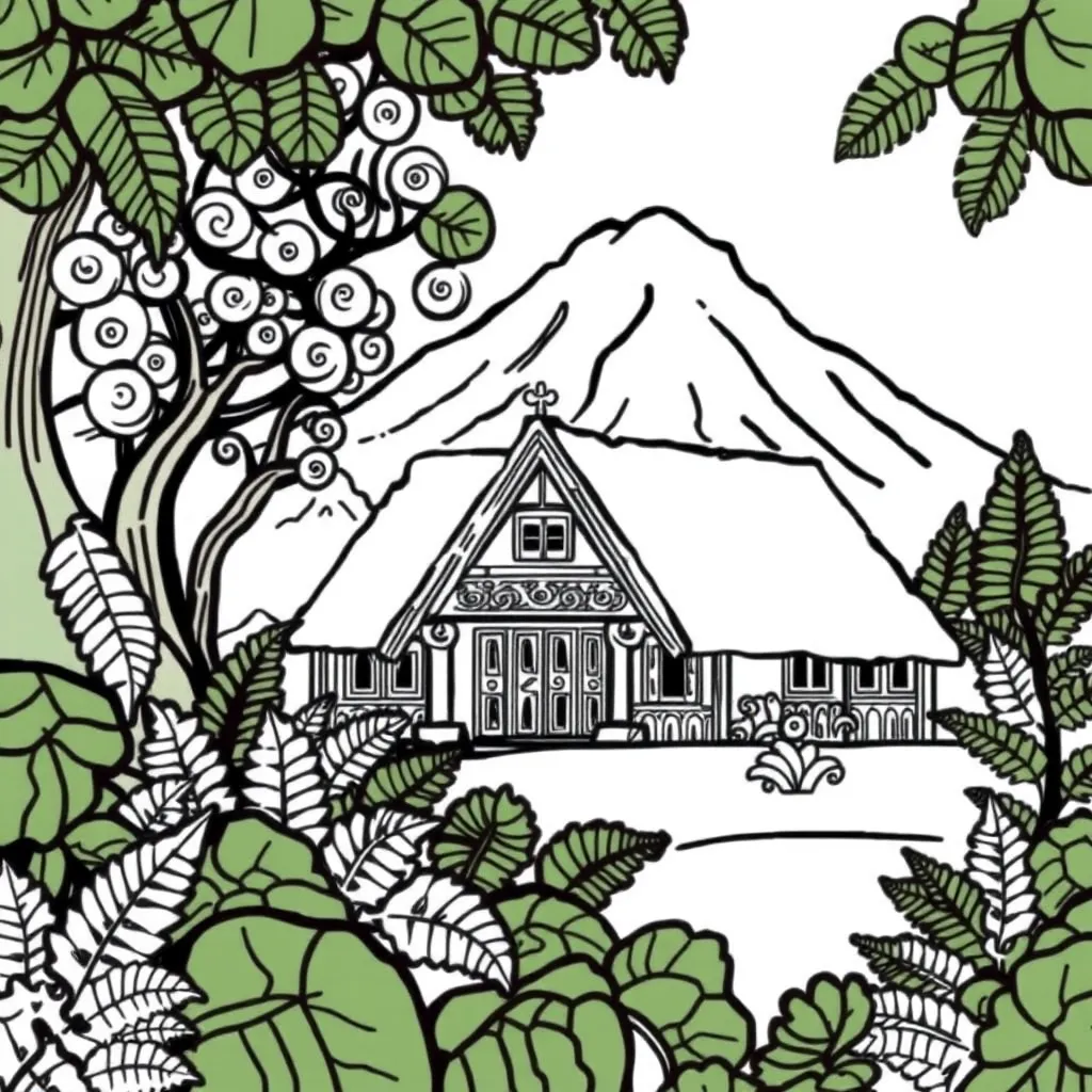 Māori cultural design with koru patterns