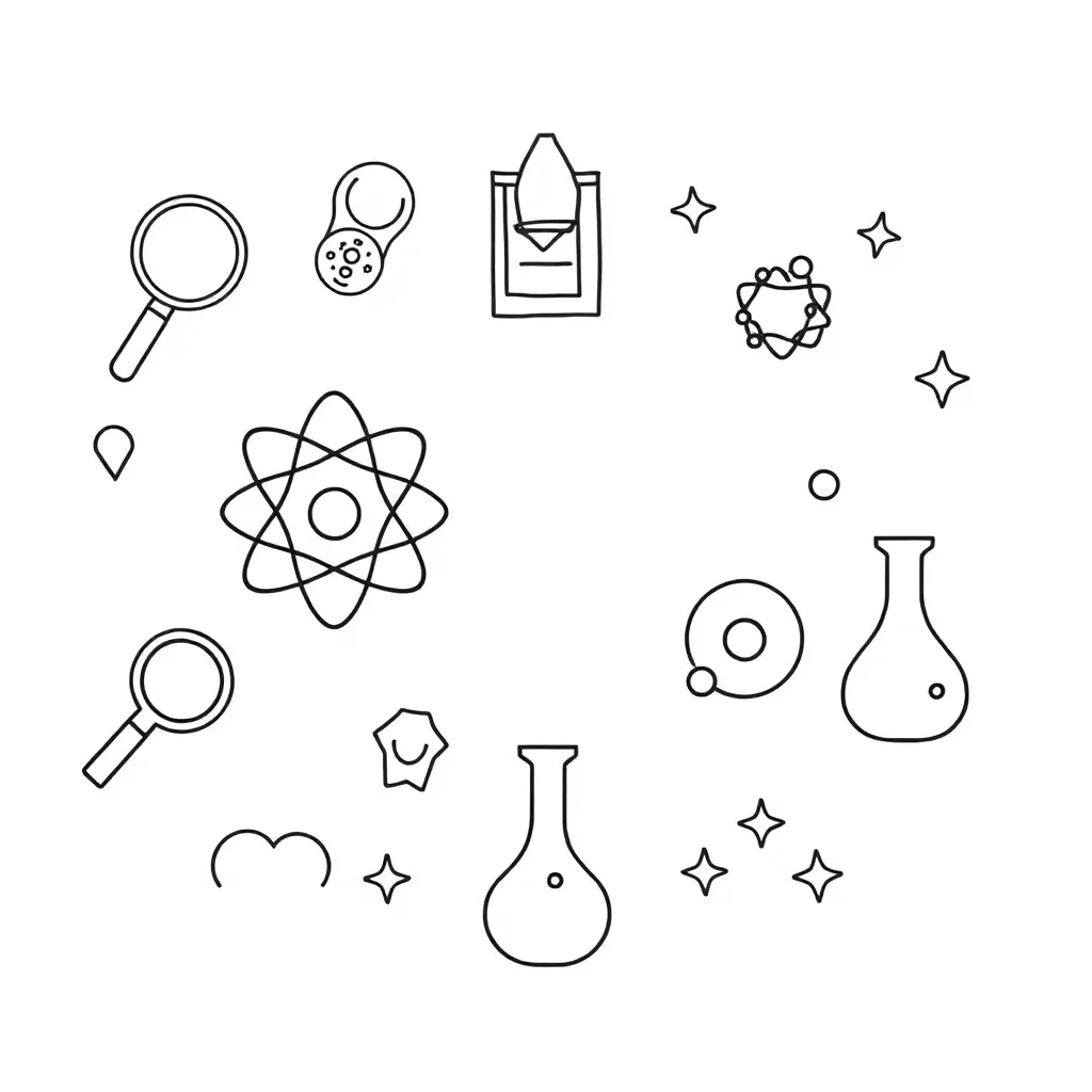 Atoms and molecules illustration
