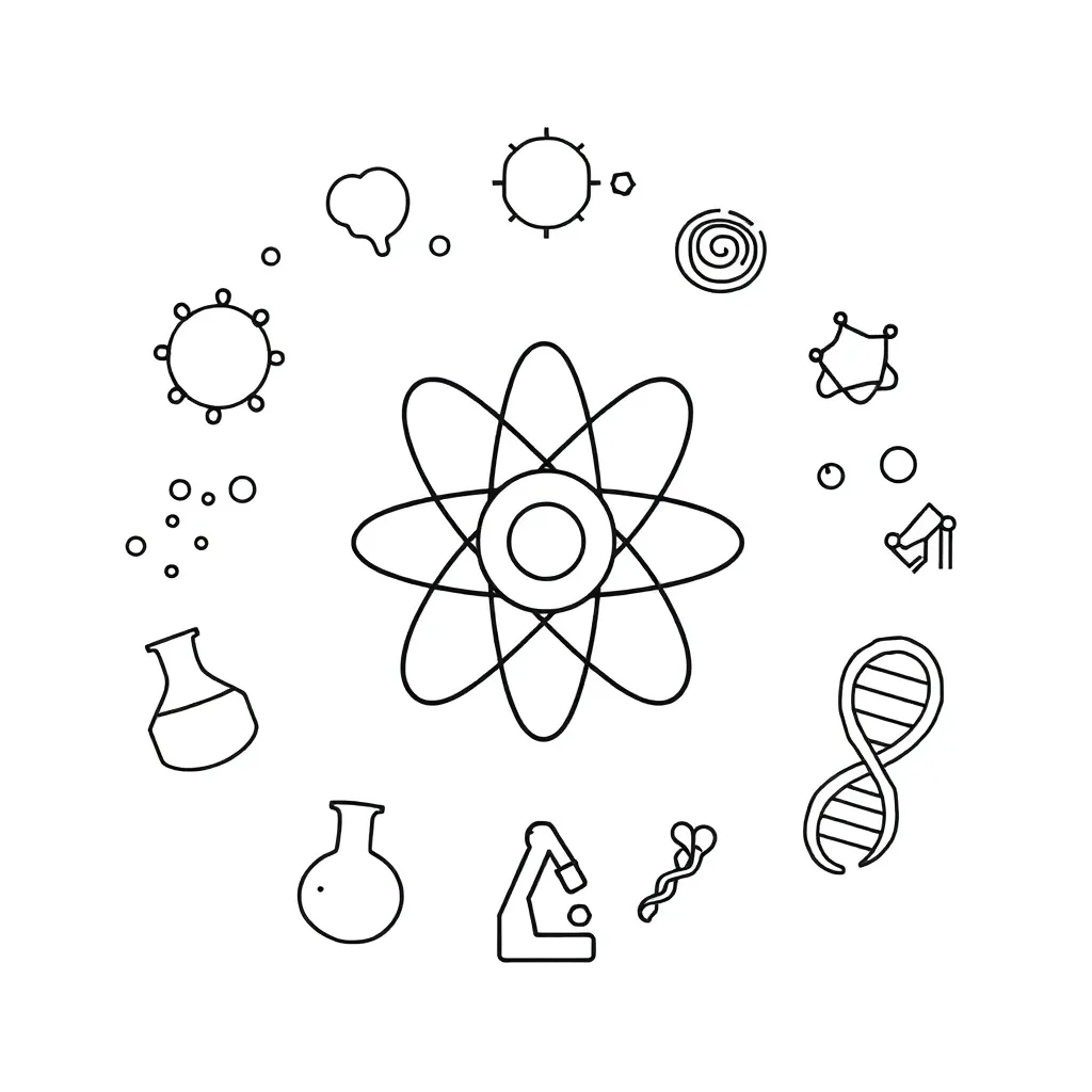 Atoms and molecules illustration