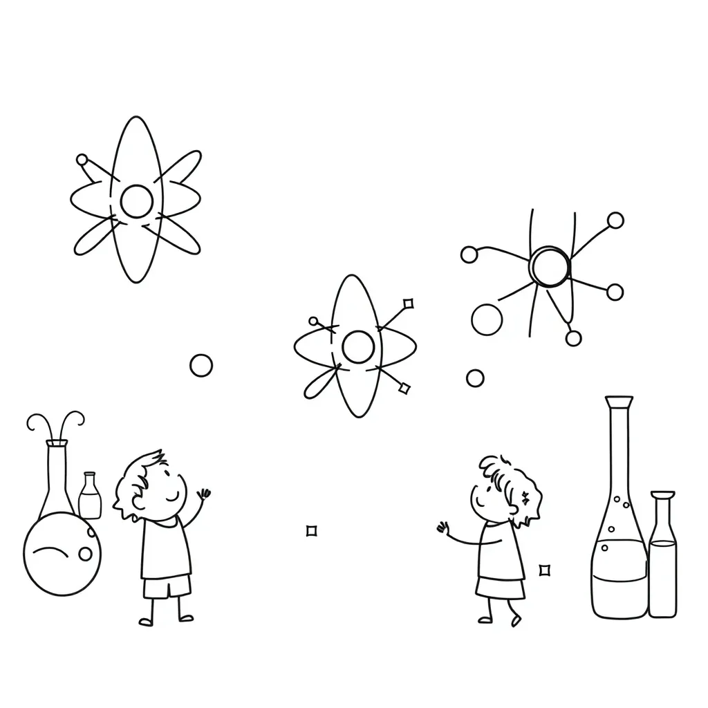 Atoms and molecules illustration
