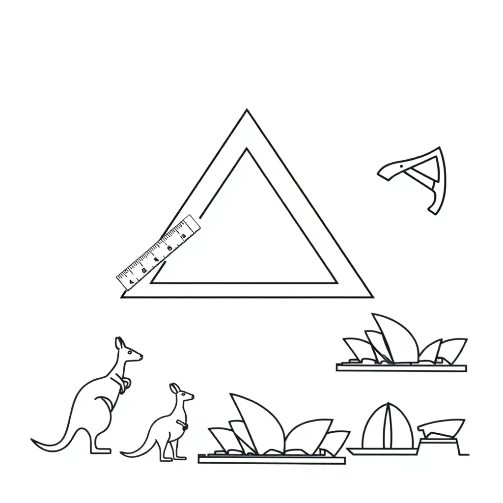 Right-angled triangle with mathematical formulas
