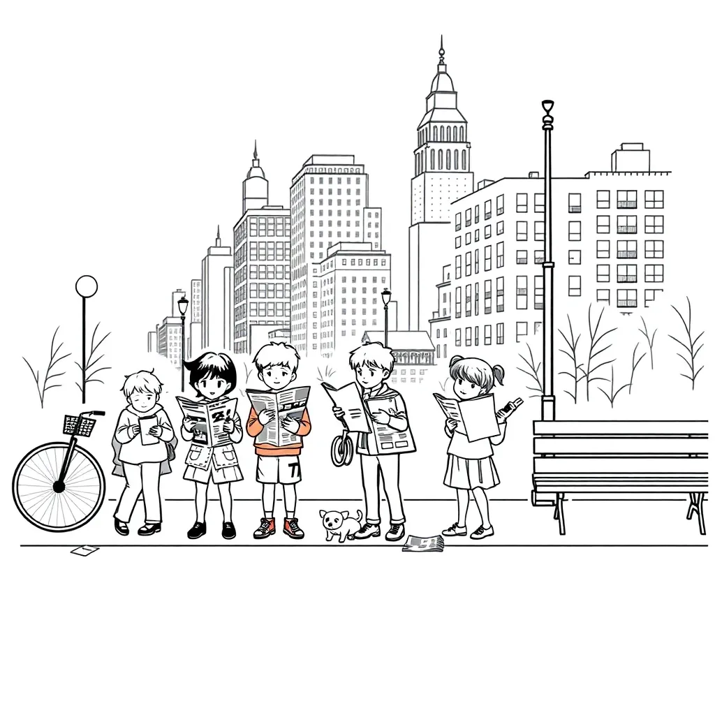Kid Blink and the Newsies illustration