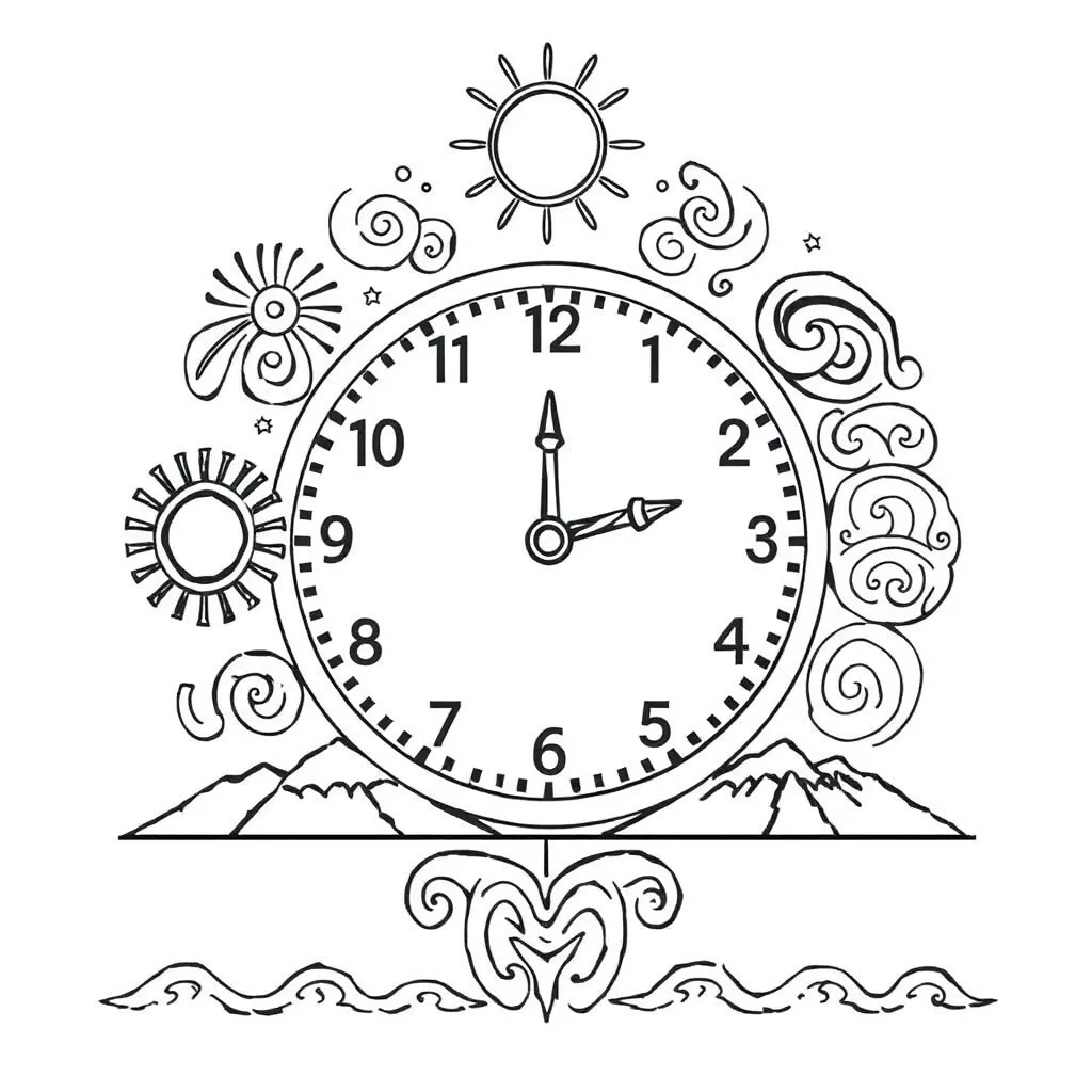 Clock and time conversion illustration