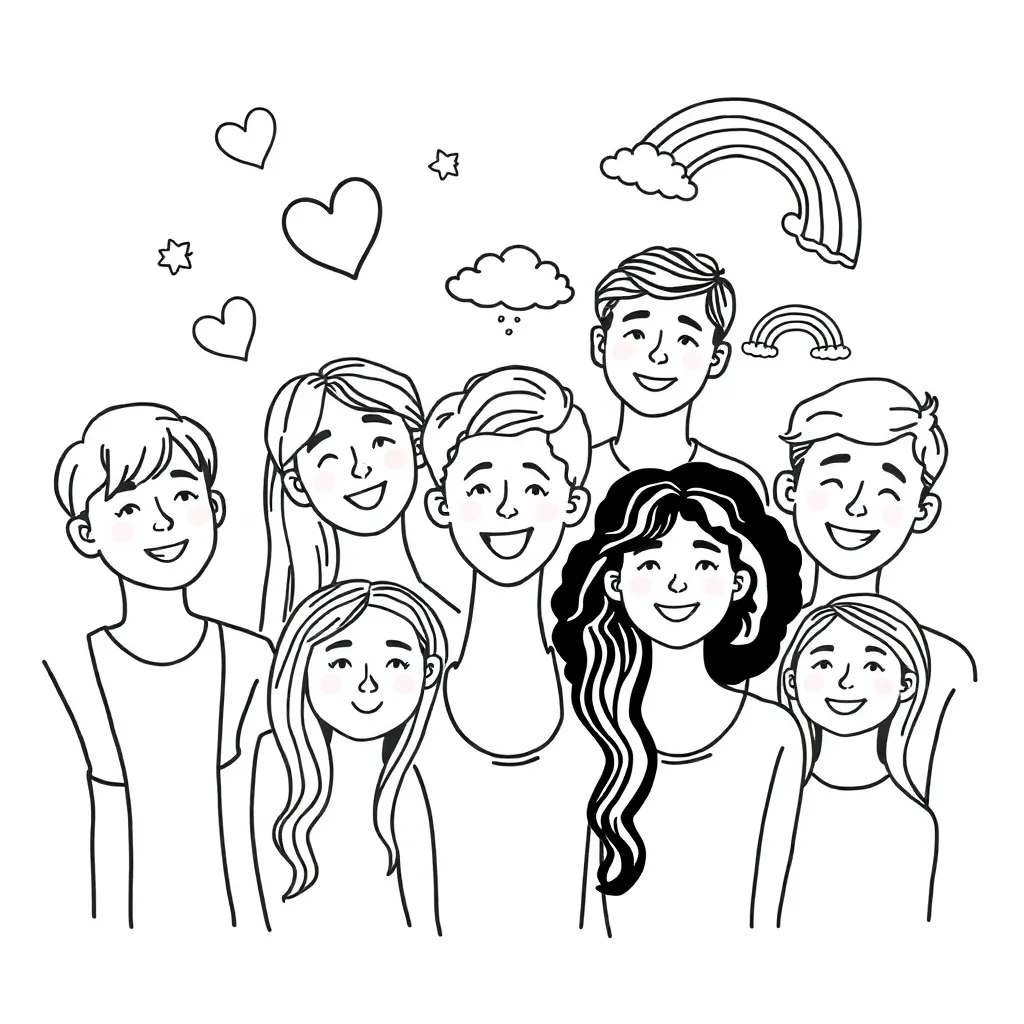 Teenager showing different emotions