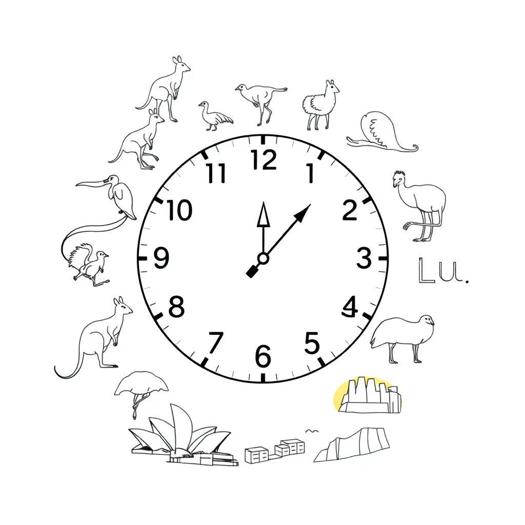 Magical clock adventure illustration