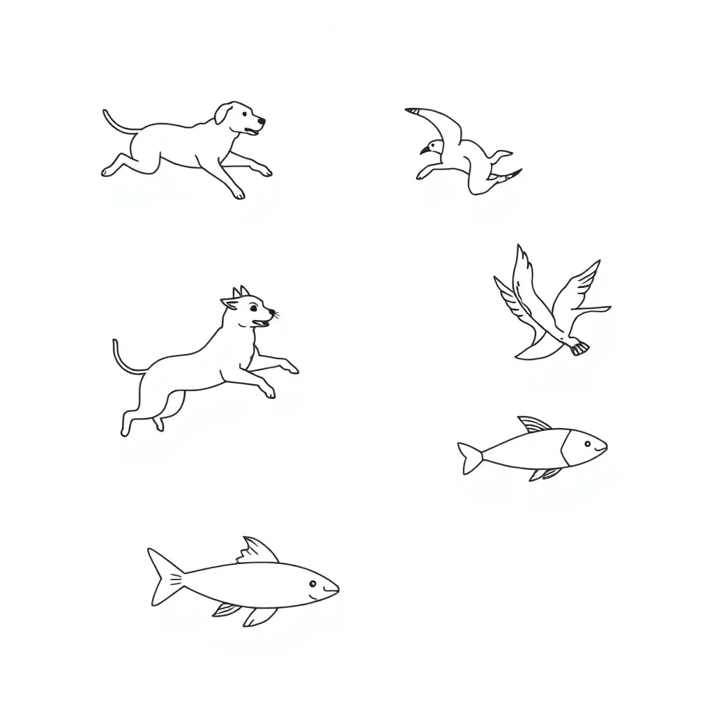 Grammar sorting activity illustration