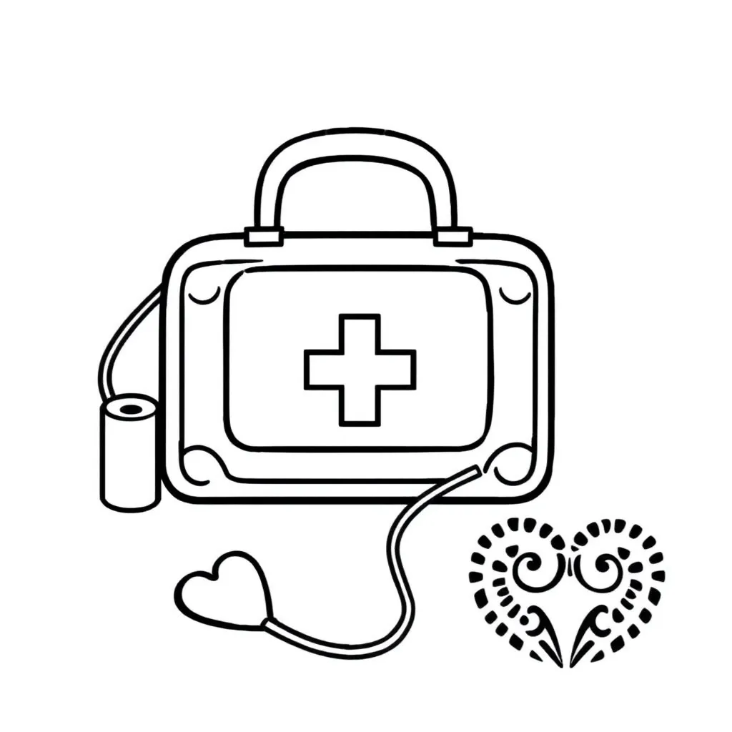 First aid kit and emergency symbols