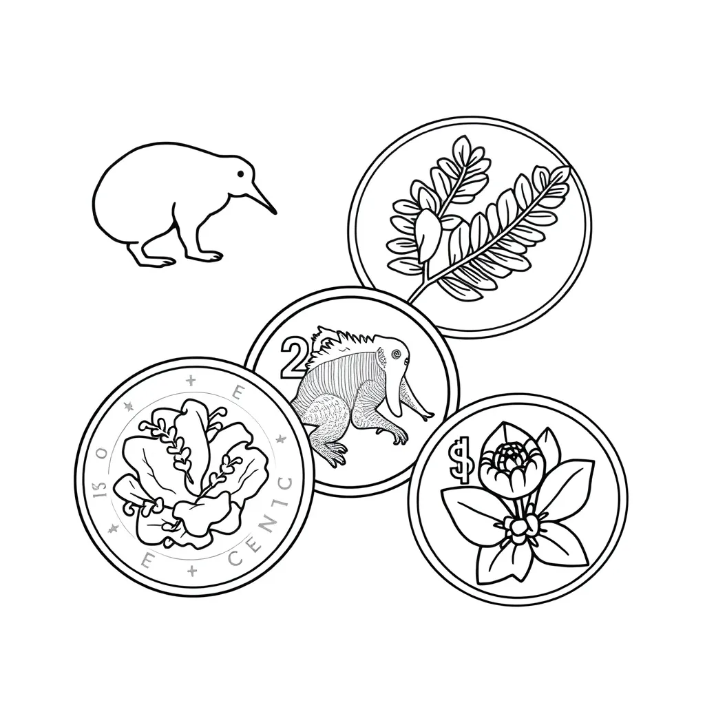 Coins and piggy bank illustration