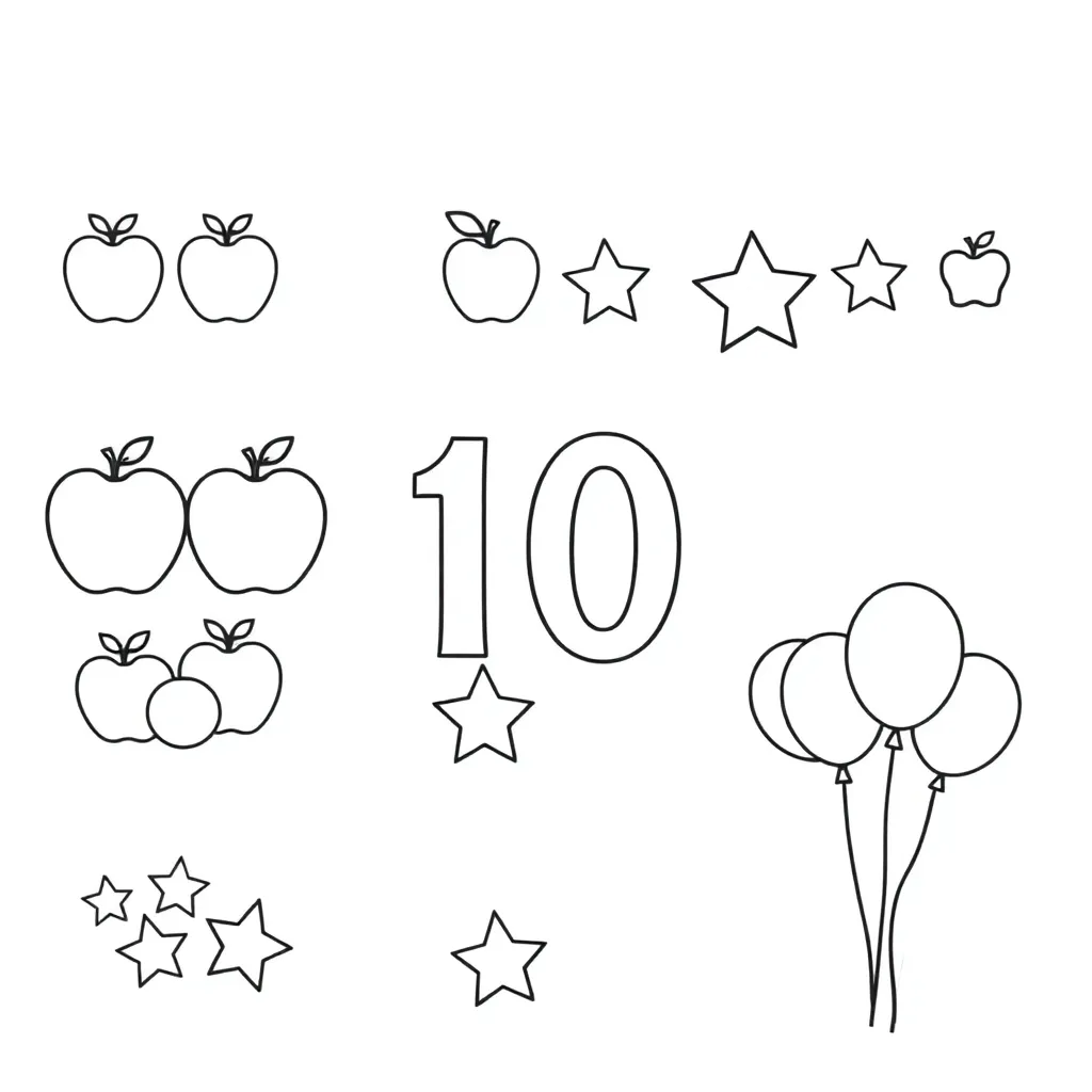 Children counting objects by tens