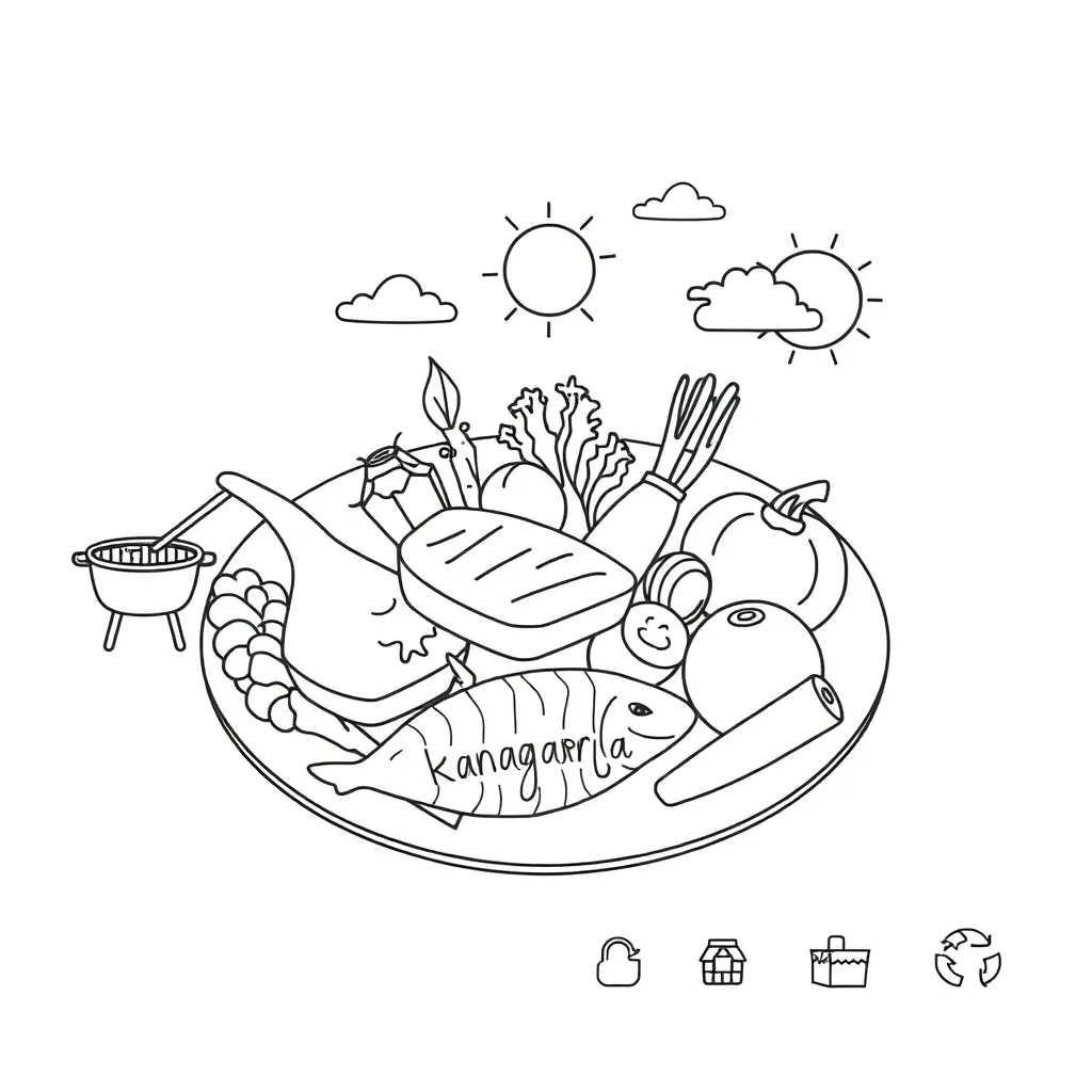 Healthy meal ingredients illustration