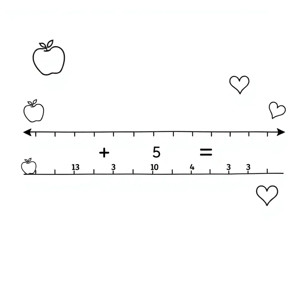 Decimal math worksheet illustration