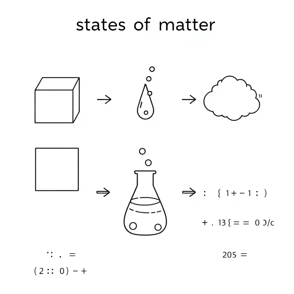 Particles and decimal numbers illustration