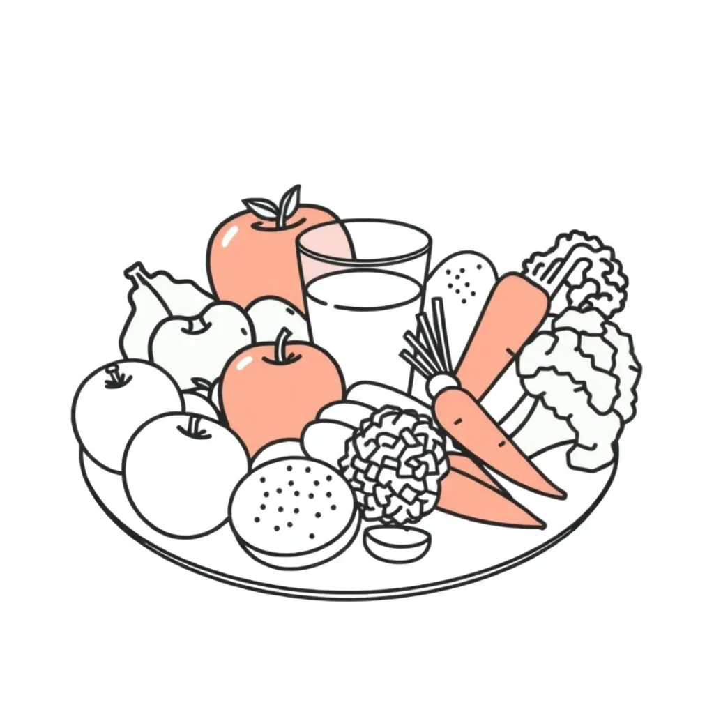 Healthy food choices illustration
