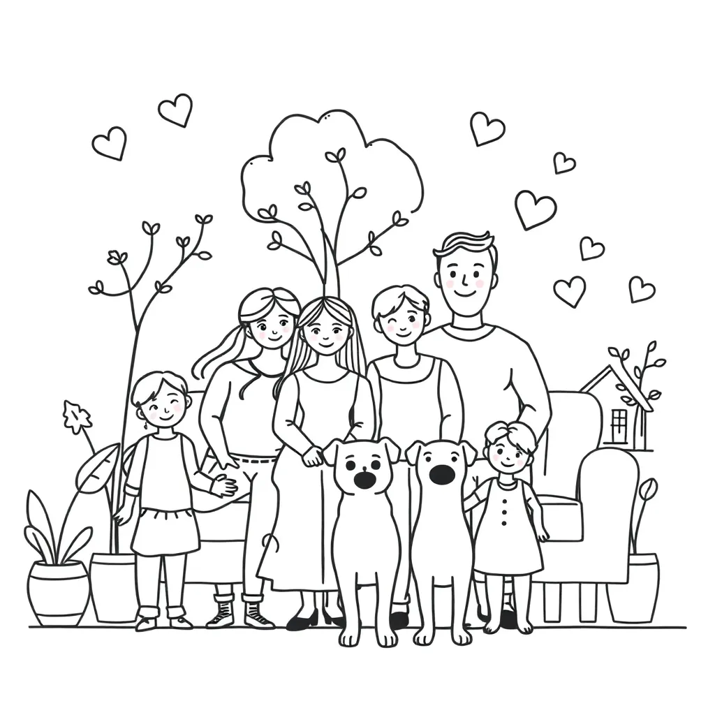 French family illustration