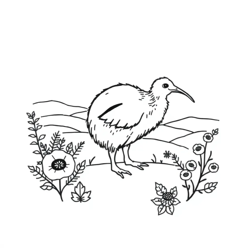 Kiwi bird illustration