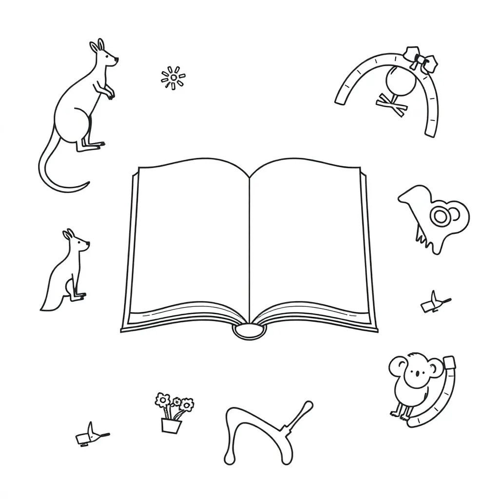 Books and language symbols illustration