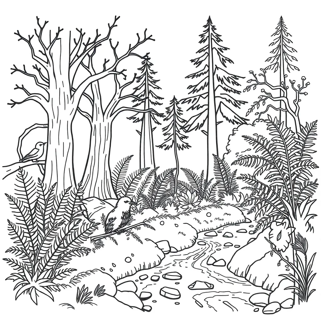 Forest ecosystem illustration