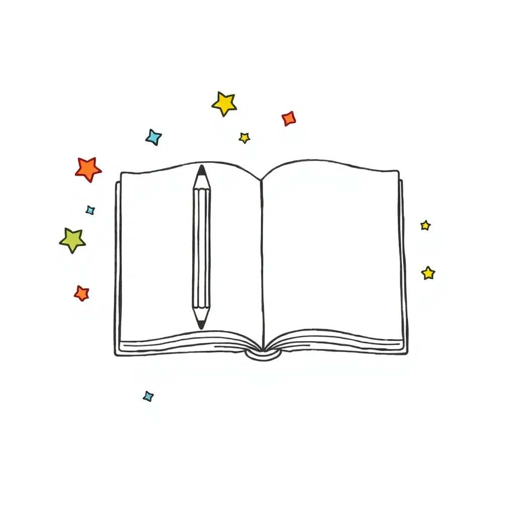 Colorful sentence building blocks illustration