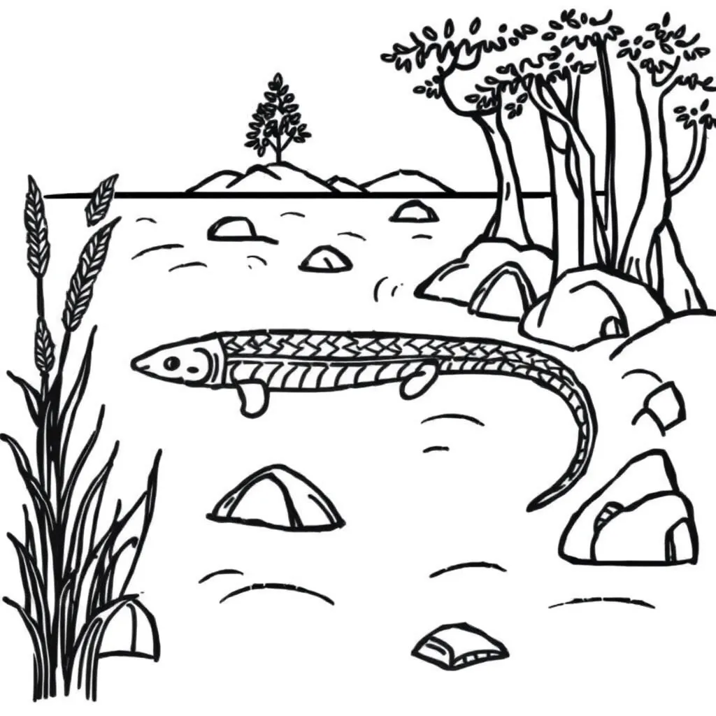 Longfin eel illustration