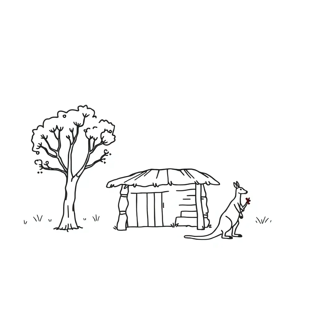 Ancient Japanese clan village illustration