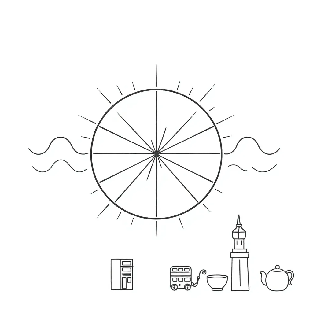 Circle with radian measurement and wave diagram