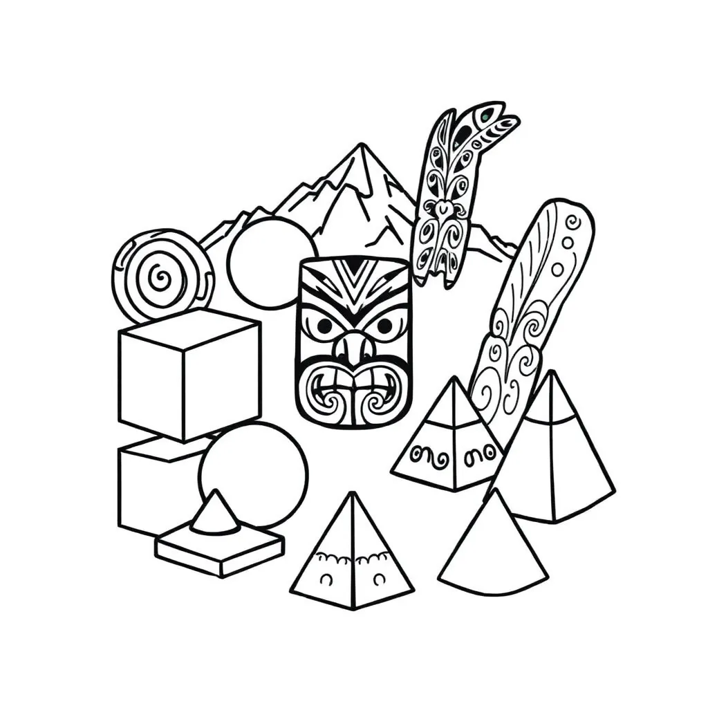 3D shapes including cube, sphere, cylinder, and pyramid