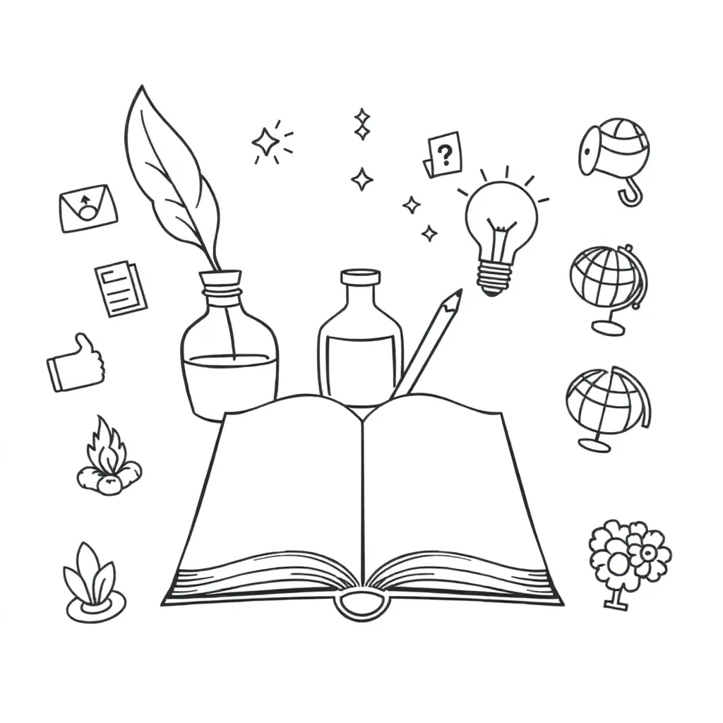 Four types of writing illustration