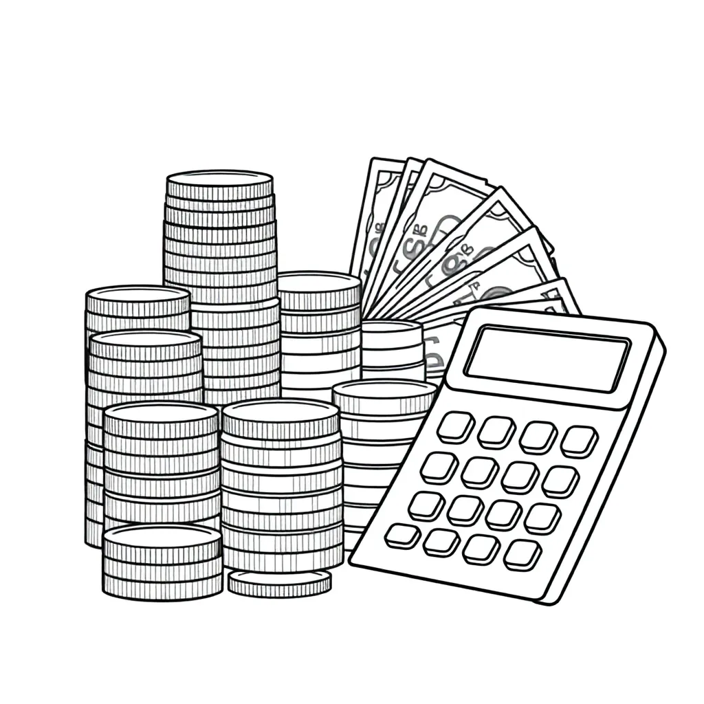 Decimal math worksheet illustration