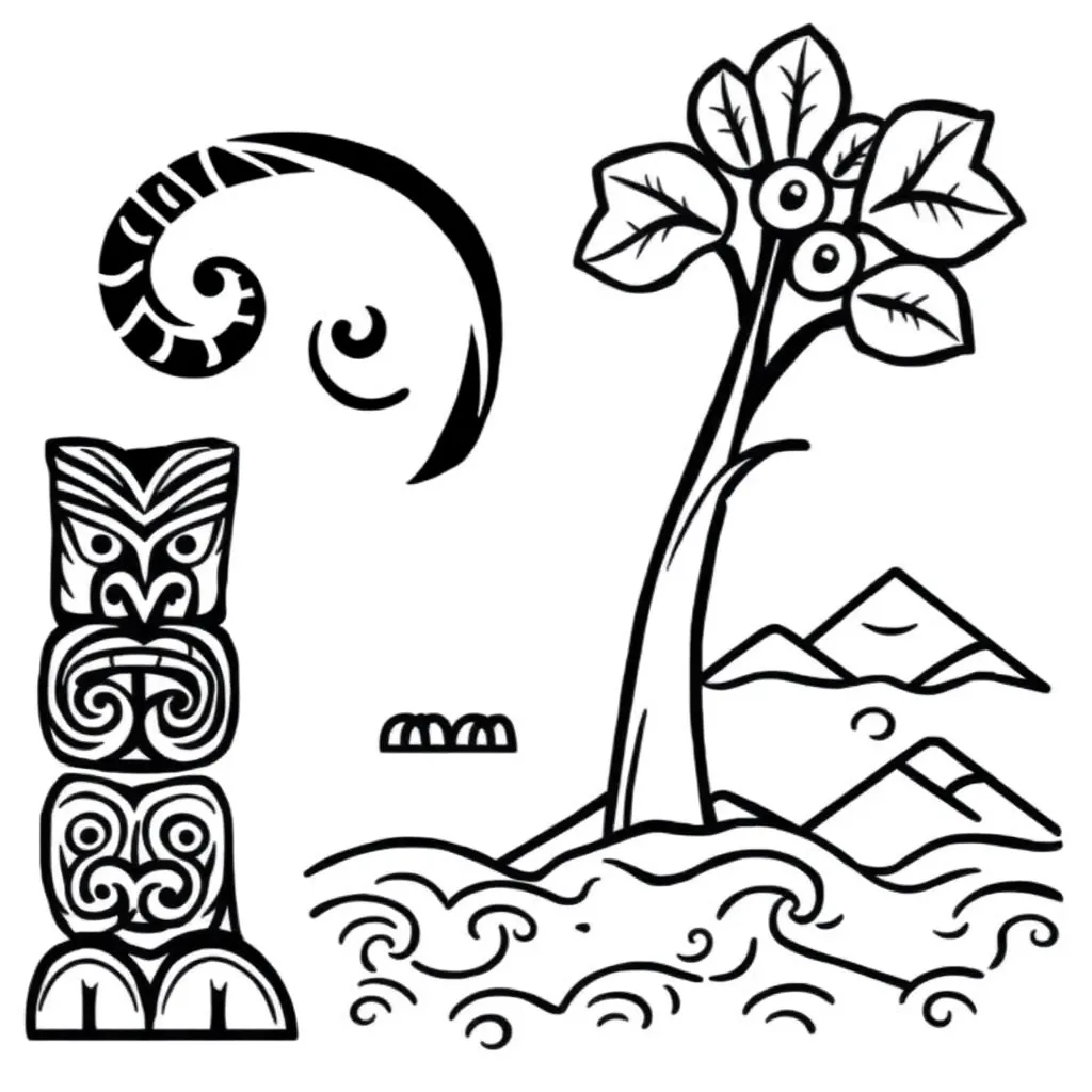 Māori greeting illustration
