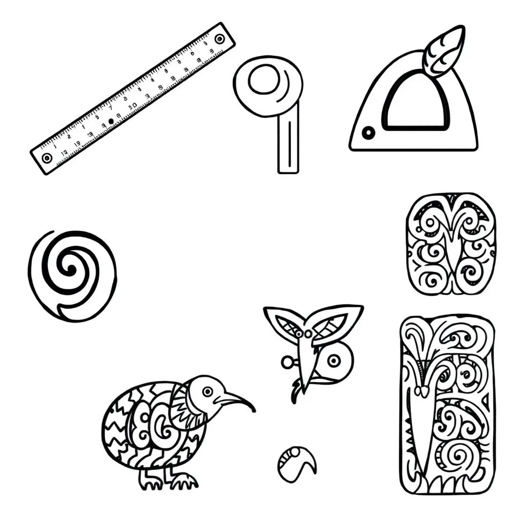 Measurement tools including ruler, scales, and measuring jug