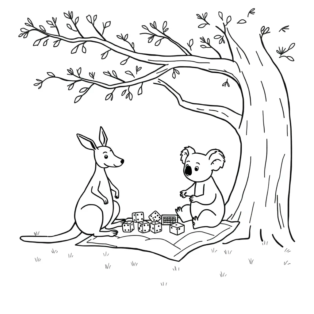 Dice and coins probability illustration